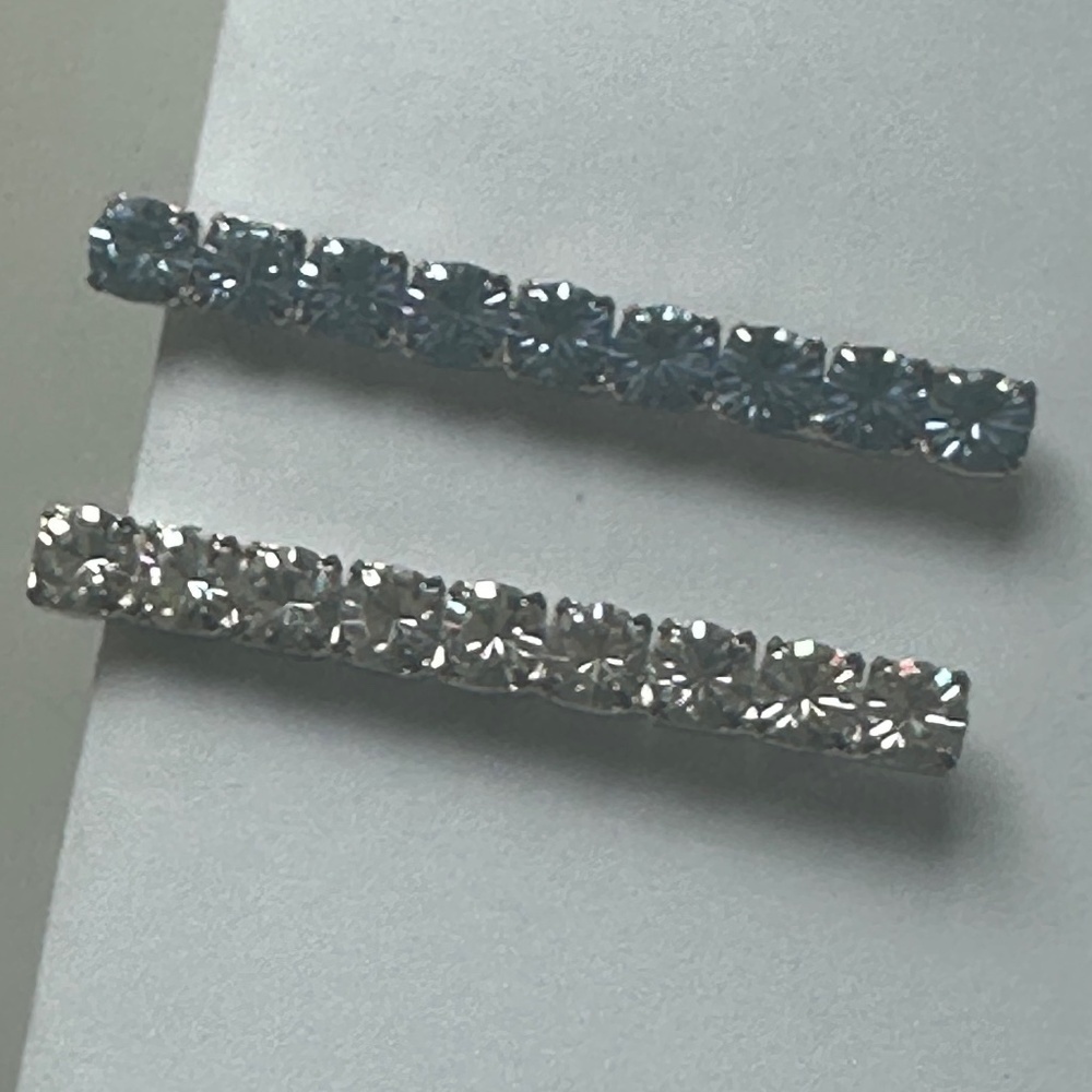 Danny Pollak Light Sapphire Swarovski Crystal Bobby Pin (#1) - 2.5 in. - Picture 3 of 11